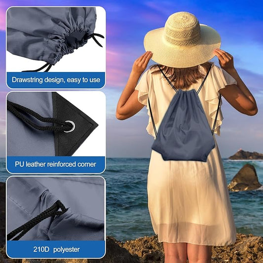 KUUQA 2 Pcs Gray Drawstring Backpacks, 40cm*34cm/15.7"*13.4", Gym, Travel, Outdoor Activities