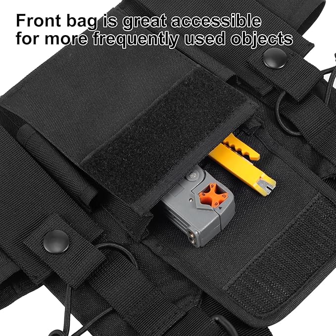 abcGoodefg Radio Chest Harness Chest Front Pack Pouch Holster Vest Rig for Two Way Radio Walkie Talkie(Rescue Essentials)