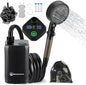 Upgrade Outdoor Portable Camping Shower, 6000mAh Rechargeable Electric Shower Pump with Multifunctional Handheld Filter Shower Head, Suitable for Rinsing, Hiking, RV Travel, Beach Vacations