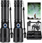 Rechargeable Flashlights 990,000 High Lumens 2 Pack, Led Super Bright Flashlight with 5 Modes & IPX7 Waterproof, 15H Running Time, High Powered Flash Light for Home Camping Home Emergencies