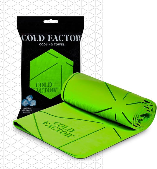 COLD FACTOR Premium Cooling Neck Towel 13" x 29.5" (Lime)