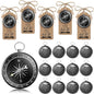 Coume 2025 Inspirational Graduation Gifts Engraved Compass for Middle Senior College Graduate Student Compass with You Did It Diploma Sign Tag Gift for Travel Grad Souvenir Favor(Black,24 Set)
