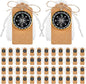 50 Sets Mini Compass Favors-Joyfulmap Compass Favors with Kraft Tags and Drawstring，Mini Compass Decorations for Weddings-Travel-Nautical-Birthday Themed Party Decorations(Golden)