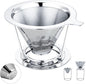 Pour Over Coffee Maker,Coffee Filter,Slow Drip Paperless Stainless Steel Cone Coffee Dripper(1 Cup)