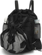 Drawstring Backpack, Waterproof Sandproof Beach Backpack for Sport Gear Small Gym Bag with Hidden Ball Net Pocket and Seperated Wet Pocket Draw String Back Bag for Women Men, Black