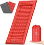 QPAU Sleeping Pad for Camping, Camping Mattress, 76''X26'', 4.7'' Extra-Thick Enhanced Support, with Built-in Foot Pump, for Camping, Hiking - Airpad, Backpacking and Home (Red+Dark Grey)