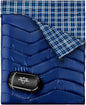 Double Sleeping Bag for Adults Kids Camping, XL Queen Size Sleeping Bags for 2 Person All Season Hiking Backpacking, Lightweight Waterproof with Compression Sack
