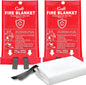 Emergency Fire Blanket for Home and Kitchen - 40"x40" Flame Suppression Fiberglass Fire Blankets for House Camping Car Office Warehouse Emergency Survival Safety (Red 2 Pack)