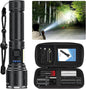 Flashlights 100,000 High Lumens Rechargeable - Super Bright LED Magnetic Flashlight with Sidelight 8 Modes Waterproof Powerful Handheld Flash Light for Emergency (1 Pack with Leather Box, Black)