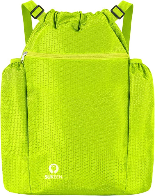 Sukeen Drawstring Backpack Swim Bag Lightweight String Backpack for Beach Pickleball Swimming Pool Gym Workout Gear Sport