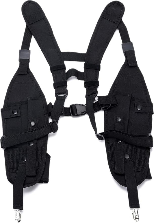 Universal Double Radio Shoulder Harness Holster Chest Holder Vest for Two Way Radio Search Rescue Essentials