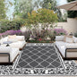 OutdoorLines Indoor Outdoor Rugs for Patio 5x8 ft - Reversible Outside Carpet, Stain & UV Resistant Portable RV Mats, Plastic Straw Rug for Camping, Pool Deck, Porch Rhombus Gray & White