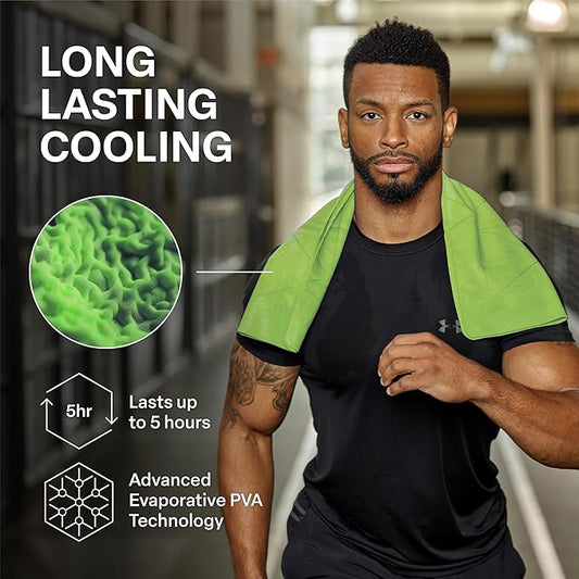 COLD FACTOR Premium Cooling Neck Towel 13" x 29.5" (Lime)