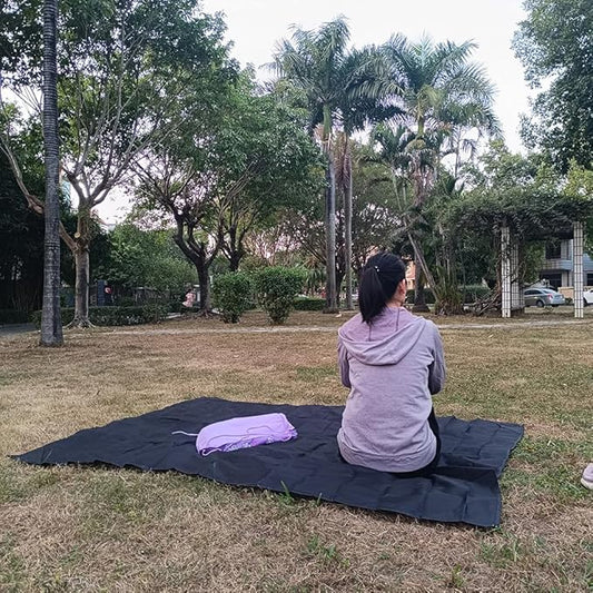 Pocket Blanket, 55”*79” Outdoor Foldable Compact Lightweight Tarp for Concert Festival Travel Backpacking Hiking, Beach Blanket Sandproof, Easily Fit Small Bag, Water Resistant Fast Dry Picnic Mat