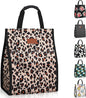 Lunch Bags for Women Insulated Reusable Lunch Tote with Internal Pocket, Lunch Tote bag for Work (Leopard)