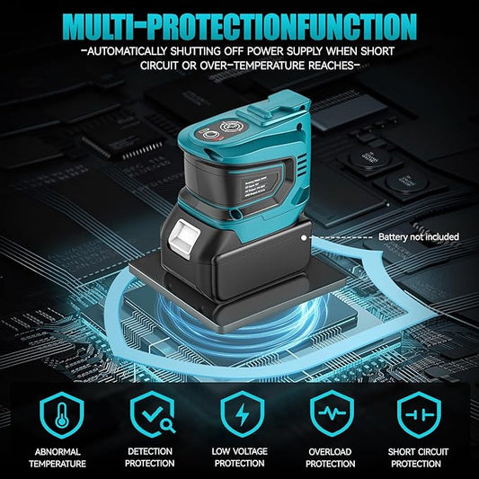 Power Inverter for Makita 18V Battery: Ecarke Portable Power Supply Inverter Convert - 200W DC 18V to AC 110V~120V Battery Powered Outlet with 2 USB&AC Power Station(Bare Tool Only)