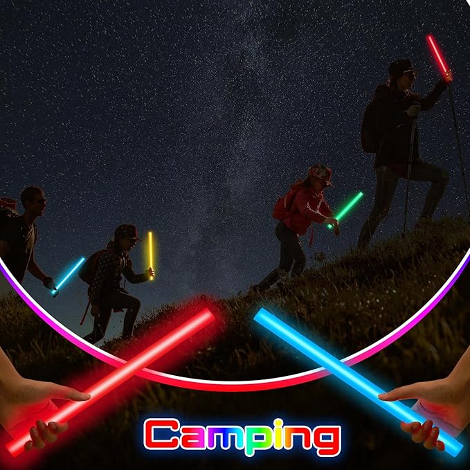 Lewtemi 5 Pcs Large Glow Sticks, 14 Inch Jumbo Light up Sticks Holiday Colorful Sticks Emergency Glow in The Dark Party Supplies for Camping, Halloween, New Year
