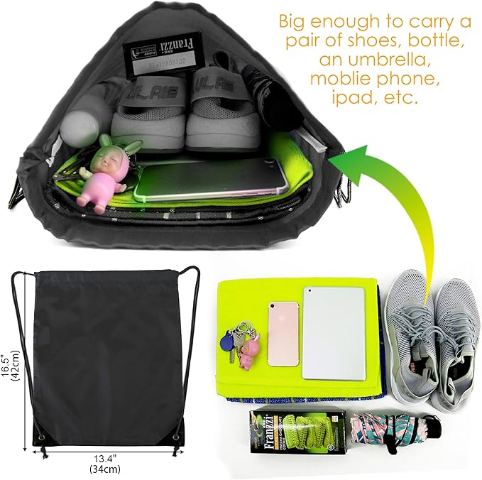 BeeGreen Drawstring Backpack Bags 20,30,50 Packs Reflective String Bags for Gym Sport Trip Cinch Sack DIY for Women Men
