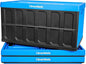 CleverMade Collapsible Storage Bins with Lids- Neptune Blue 3Pack 46L- Plastic Container Stackable Organization Crates Home Closet SpaceSaving Durable