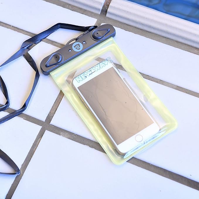 New Wave Waterproof Pouch for Open Water Swimmers and Triathletes - No Dry-Bag (Waterproof Phone Pouch)