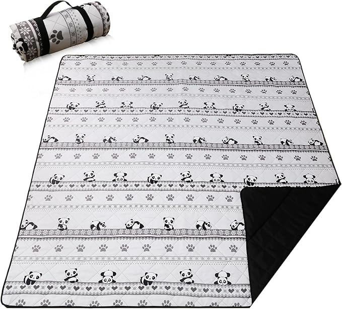 Picnic Blanket Extra Large(79" x 82"), 3-Layer Thickening Camping Blanket, Machine Washable Outdoor Blanket, Wear-Resistant, Soft and Comfortable, Sandproof Beach Mat for Beach, Park, Lawn
