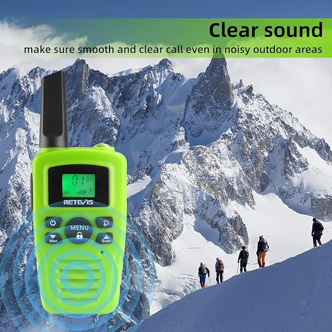 Retevis RA35 Walkie Talkies for Adults, Long Range Walkie Talkie, Easy to Use Flashlight VOX Handsfree, Toys Gifts for Boys Girls, Portable Two Way Radio 4 Pcs for Camping Hiking Travel
