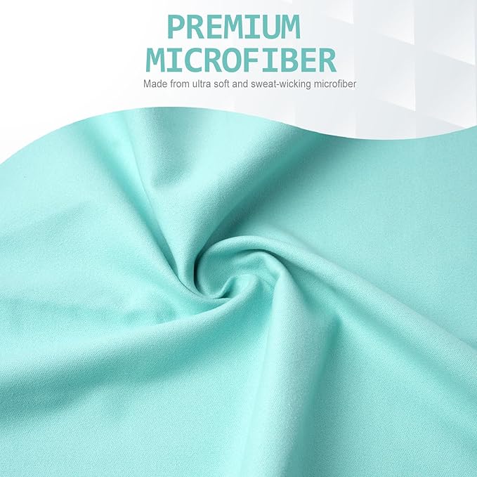 Eunzel Quick Dry Camping Towel, Microfiber Travel Towel 3 Size at 1 Pack,Fast Drying Towel Set for Camping, Beach, Gym, Sports, Yoga & Swimming Pool, Pale Turquoise