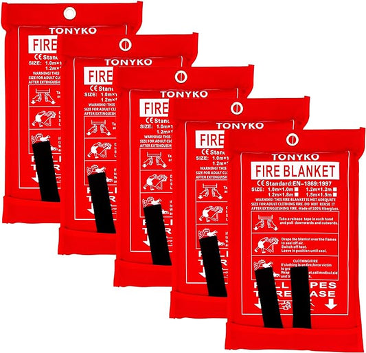 TONYKO Emergency Fire Blankets, Flame Retardant Protection and Heat Insulation Designed for Kitchen,Fireplace,Grill,Car,Camping