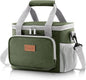 Lifewit Large Lunch Bag Insulated Lunch Box Soft Cooler Cooling Tote for Adult Men Women, Gray and Green 12-Can (9L)