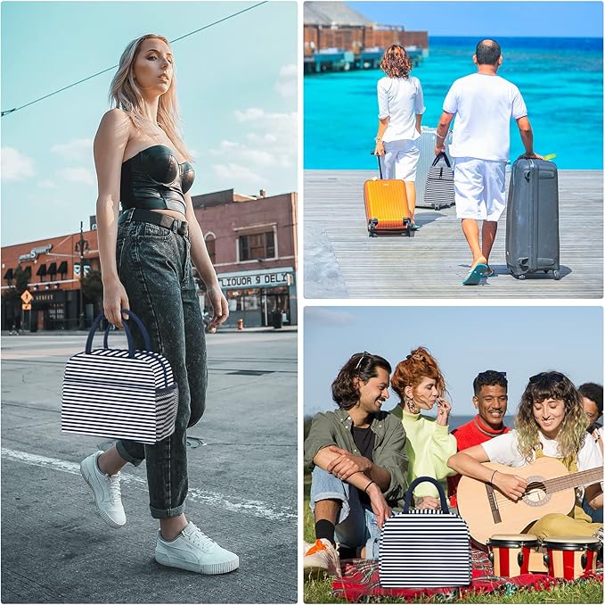 Lunch Bag Women, Lunch Box for Women Men Reusable Insulated Lunch Tote Bag, Handbags Case High Capacity for Travel Work Picnic, Navy Blue