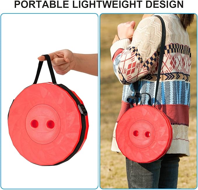 Upgraded Foldable Stool Thickened, Portable Collapsible Stool Retractable Stool for Fishing, Hiking, BBQ, Parties, Outdoor Activities (Red) (4)