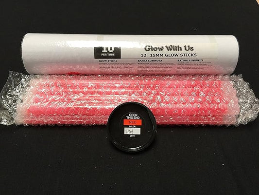 Glow Sticks Bulk Wholesale, 250 12” Red Industrial Grade Jumbo Light Sticks, Bright Color, Glow 14 Hrs, Safety Glow Stick w/ 3-year Shelf Life, Ideal for Camping & Emergency, GlowWithUs Brand