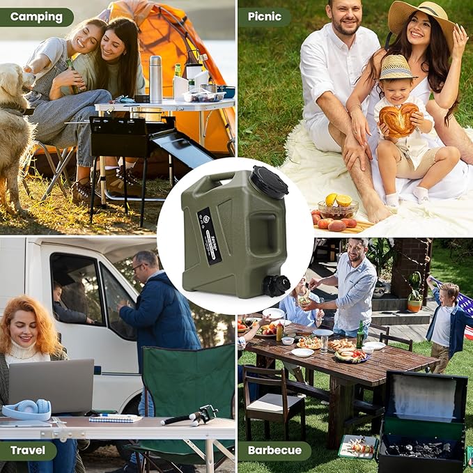 ZORMY 3.2 Gallon Camping Water Container with Spigot, Camping Water Jug, Portable Water Storage Container, BPA Free Large Emergency Water Storage for Camping, Vehicle, Car, Outdoor Hiking, Picnic