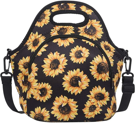 Neoprene Lunch Bag, Thermal Insulated Lunch Tote Bag with Detachable Shoulder Straps, Lightweight & Reusable Lunch Bag for Women Men