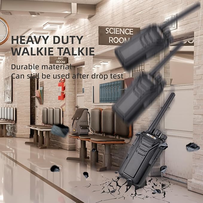 Retevis RT27 Walkie Talkies for Adults, Heavy Duty Two Way Radios, VOX Hands Free, Local Alarm, Rugged 2 Way Radio (6 Pack) with Six-Way Charger, for School Construction Site Manufacturing Restaurant