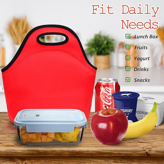 Neoprene Lunch Bags Thermal Insulated Lunch Tote Bag Reusable Washable Neoprene Picnic Bag for Women Men