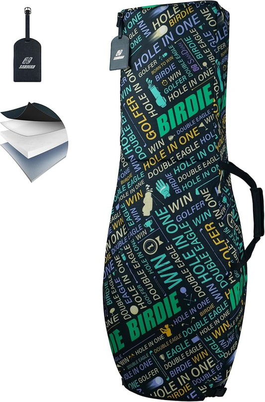 SANDIAN, Golf Travel Bag Cover for Airlines Transit, Heavy-Duty Oxford 1260D, Thick Padded Club Protection Covers, Durable PU Coatings for All Weather Resistant, One Size Fits All