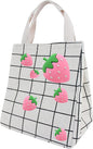 Lunch Bag Insulated Lunch Box for Women Men,Reusable Adult Lunch Tote Bags for Work or Travel (Pink Strawberry White)