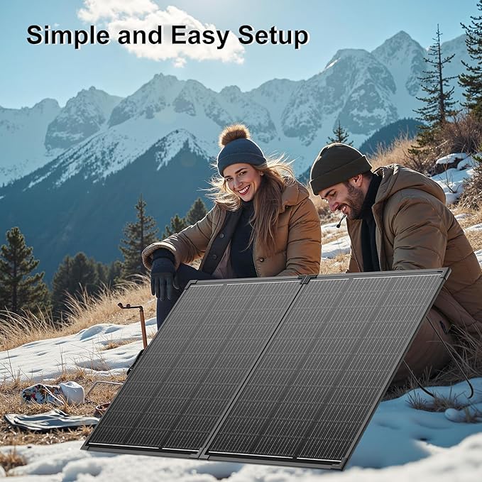200 Watt Portable Solar Panel Kit with 20A PWM Controller,23.5% High Efficiency & IP68 Waterproof,Foldable Lightweight Design for RV/Camping/Battery,Off-Grid Power Stations,Camping Essentials