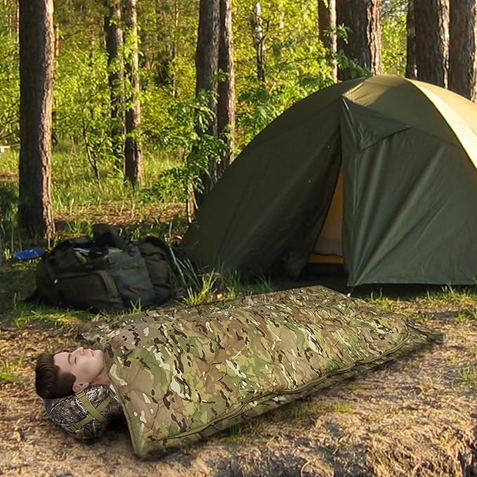 Military Poncho Liner 60”x 79” Camping Blanket Woobie Compact Waterproof for Travel Stadium Outdoor Camping