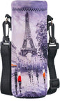 Water Bottle Sling Case Bag Carrier Holder - 500ML 750ML 1000ML Neoprene Water Bottle Sleeve Cooler Cover Pouch with Adjustable Shoulder Strap for Men Women Travel Camping Walking Hiking Running