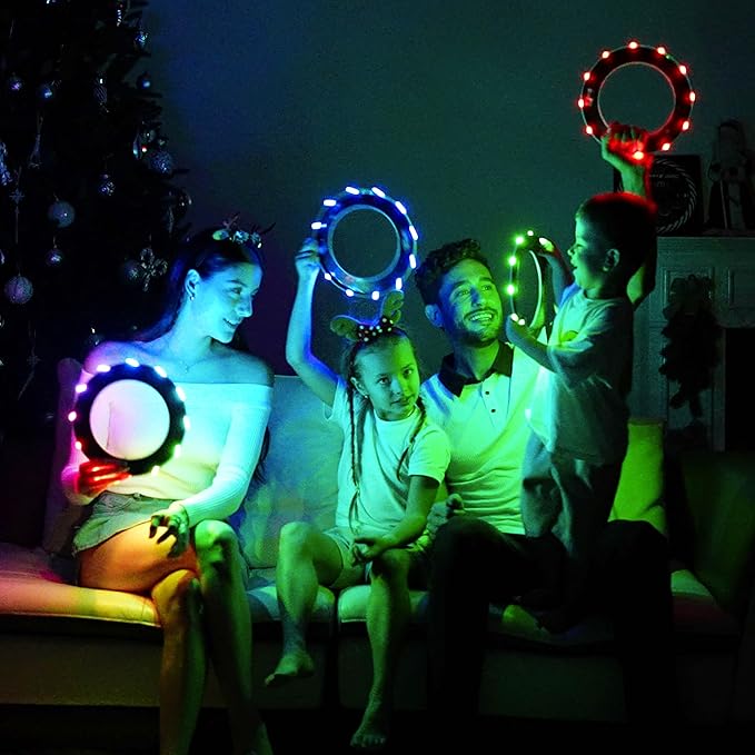 TOSY Flying Ring - 16 Million Color RGB LEDs or 12 LEDs, Super Bright, Lost Mode, Auto Light Up, Camping Essentials for Kids/Teens/Boy/Girl, Safe & Soft, Waterproof, Pool/Beach Games, Lightweight Toy