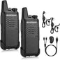 BAOFENG GT-22 Walkie Talkies for Adults Rechargeable, Long Range Two Way Radios with 1500mAh Battery, Portable Handheld VOX Handsfree with Earpieces, Holsters (2 Pack)