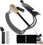 Dextreme Ferro Rod Flint Fire Starter Kit with Handcrafted Wood Handle, Coton Tinder, Transport Bag Multi-Tool Striker Paracord Lanyard for Camping Gear 12,000+ Strikes 5/16'' Thick Bushcraft Survival