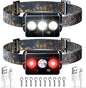 Minsk Rechargeable Headlamp, 2 Pack Headlamps for Adults, Head Lamps Outdoor LED Rechargeable, Waterproof LED Headlamp Flashlight with Motion Sensor and Magnetic Base for Hiking and Running