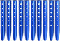Aluminum Tent Stakes for Camping in Snow & Sand 10PCS Beach Canopy Tent Stakes U-Shaped Tent Pegs Lightweight Ground Nails for Beach Shade Canopy Hiking Backpacking Boating Picnic (Blue)