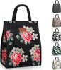Lunch Bags for Women Insulated Reusable Lunch Tote with Internal Pocket, Lunch Tote bag for Work (Flower)