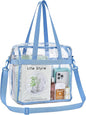 USPECLARE Clear Tote Stadium Approved, Security Travel & Gym Clear Bag for Work Sports Games Concerts