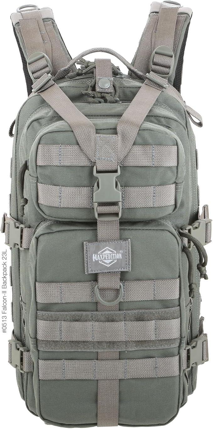 MAXPEDITION Falcon-II Backpack, 23L Tactical Backpack, Survival Pack, Bug Out Bag, MOLLE Go Bag for EDC, 0513