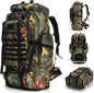 70L/100L Hiking Camping Backpack MOLLE Rucksack Waterproof Traveling Daypack Durable High-Performance Backpack for Backpacking (Leaf camo, 70L/100L)